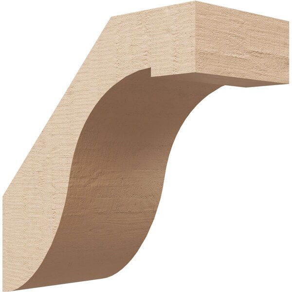 Ekena Millwork 3-inch W x 6-inch D x 6-inch H Del Monte Rough Cedar Woodgrain TimberThane Knee Brace, Primed BRCUR03X06X06DELRCPR - main